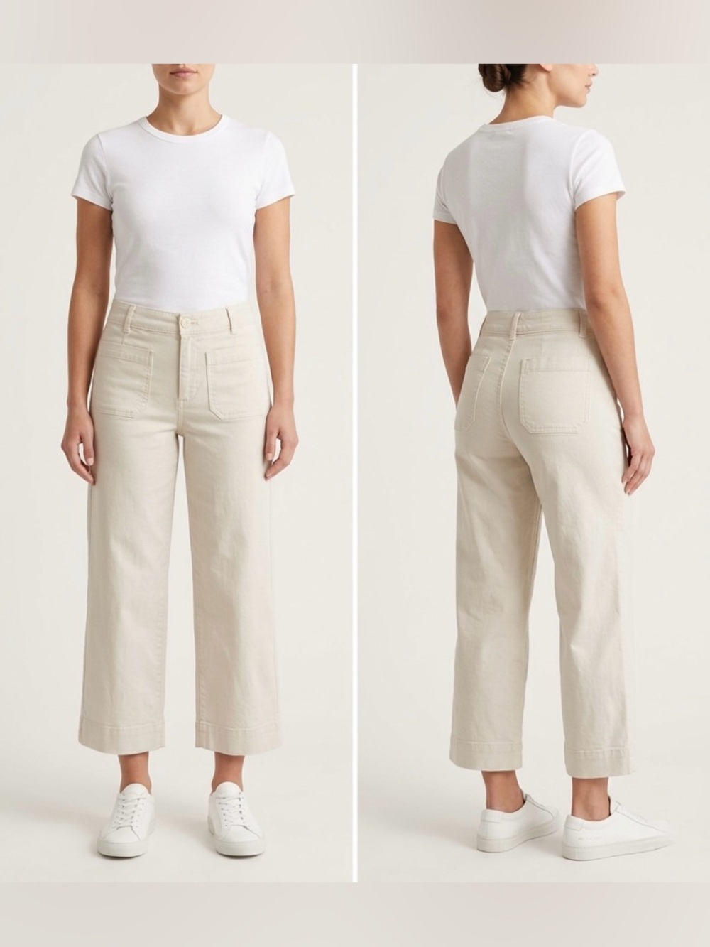 Bagatelle NY White Cropped Pants Women Size 6 Stretch Straight Leg Capri
